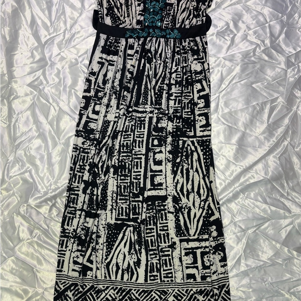 Black and White Patterned Maxi Dress